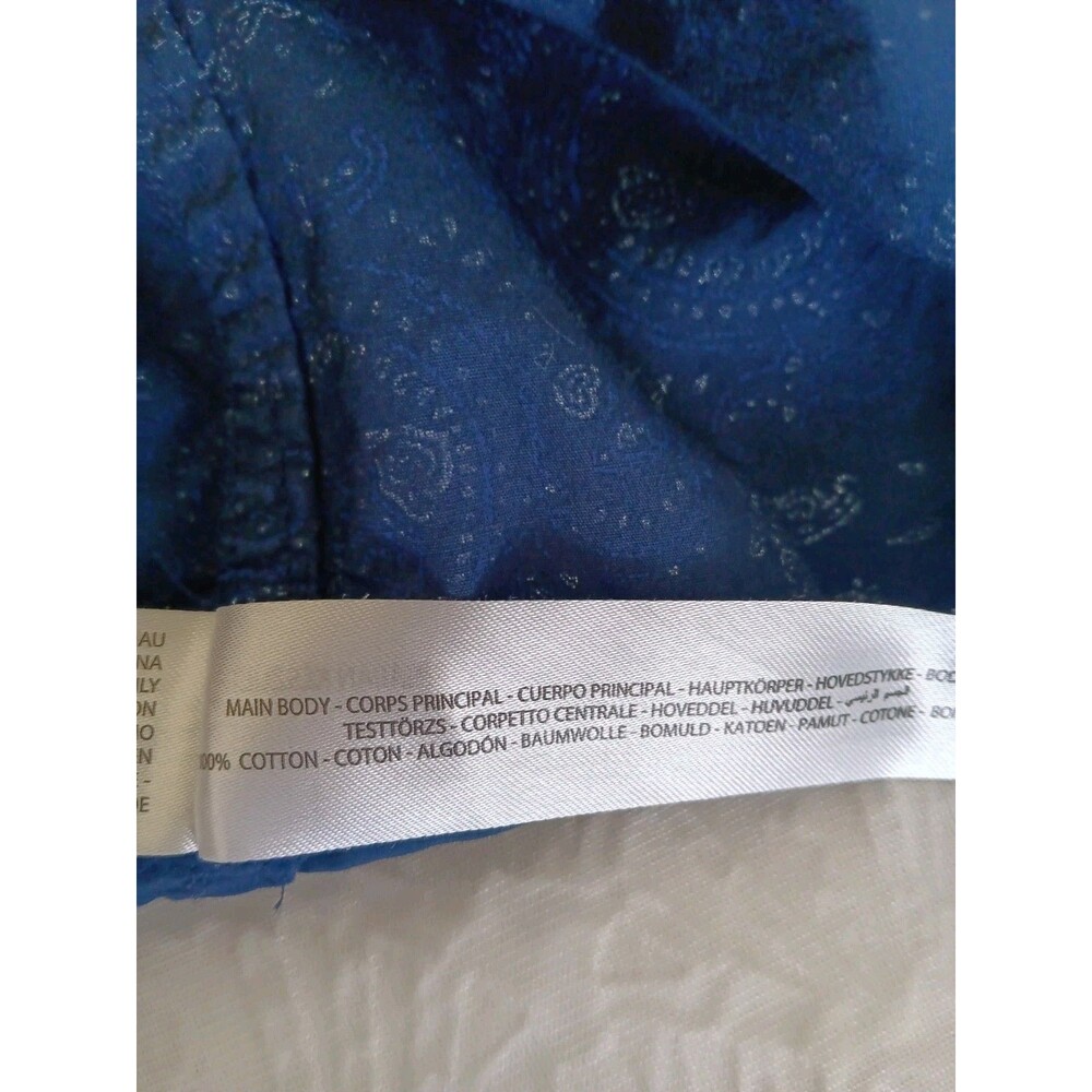 Ariat Men's XL Navy Paisley Long Sleeve Western Button Down Cotton Shirt - Picture 12 of 13